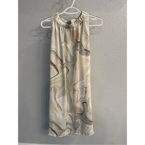 Prologue Marble Print Dress - Cream and Tan